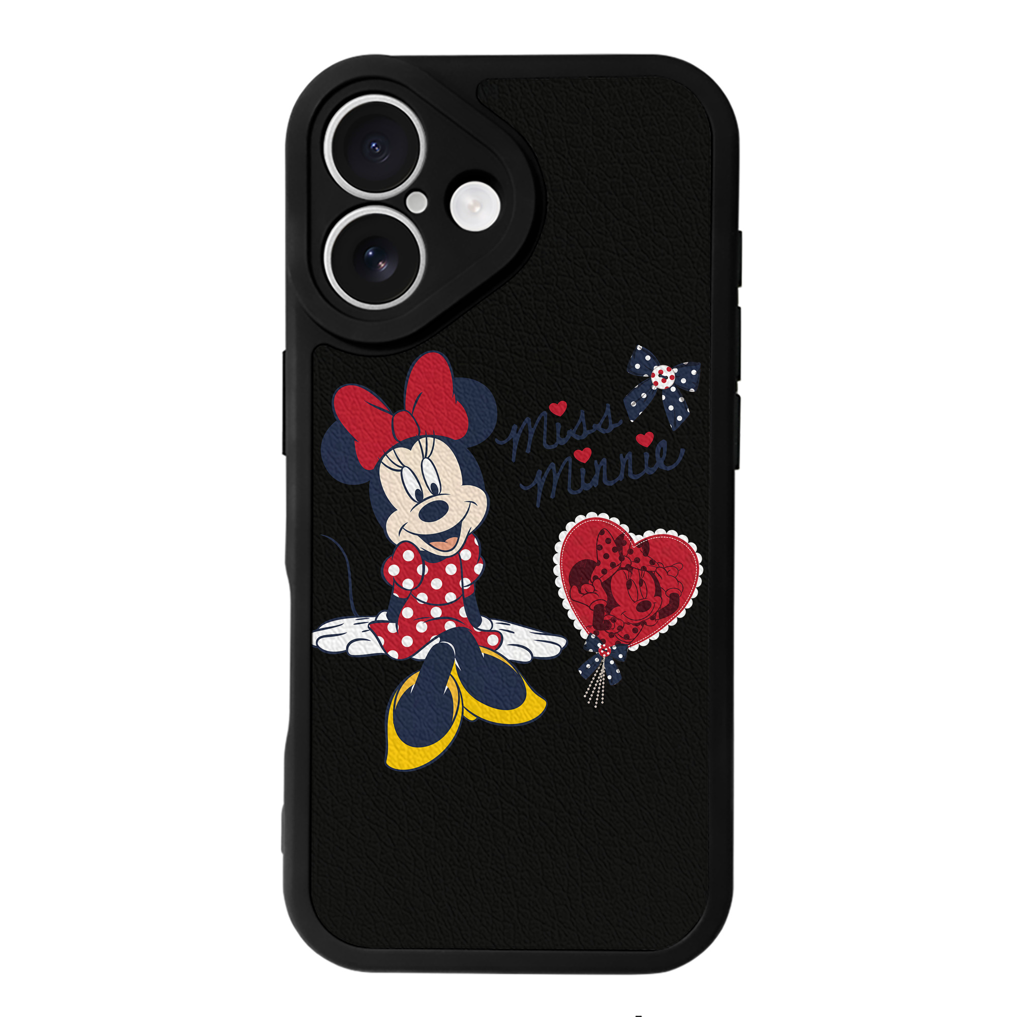 （画像用） ミッキーマウス Mickey Mouse 【iPhone 16シリーズ対応】シリコンスマホケース（レザー調） 材質：シリコン